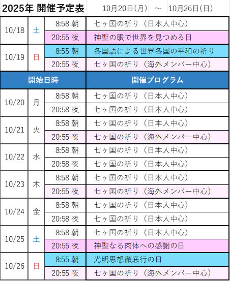 次週の開催予定-画像