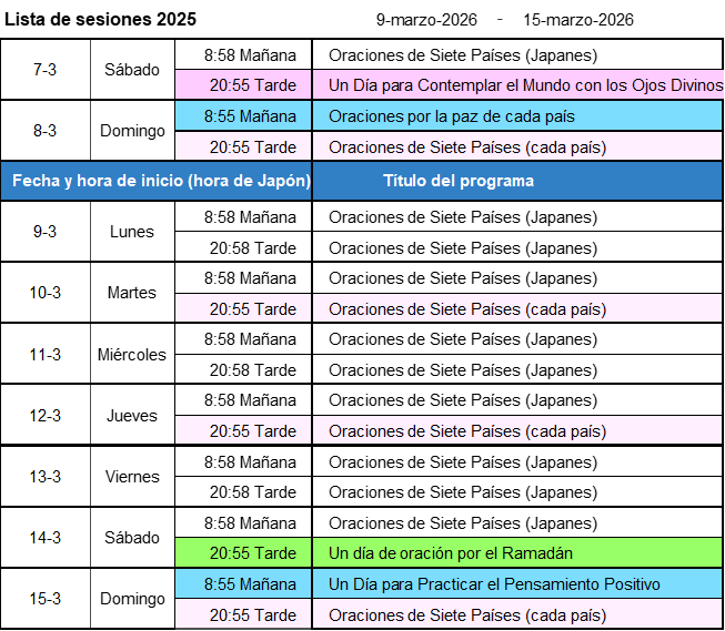 Programa de la próxima semana - Imagen