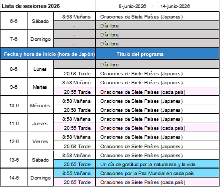 Programa de la próxima semana - Imagen
