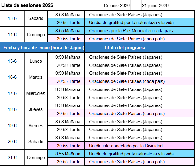 Programa de la próxima semana - Imagen